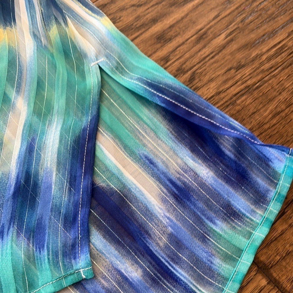 Chico's Blue and Green Beaded Tunic blouse - Picture 4 of 4